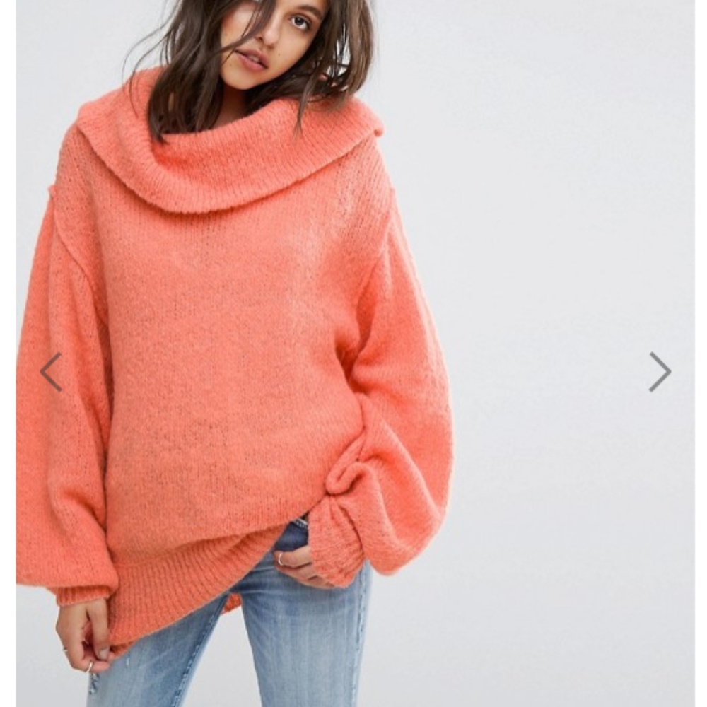 Free People Wide Neck Oversized Sweater